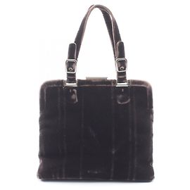 Bolsa Prada VELLUTO FIBBIE Marrom