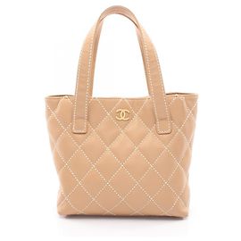 Sac cabas Chanel Wild Stitch Beige