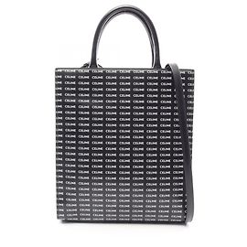 Céline Celine Small Vertical Cabas Triomphe Tote Bag Schwarz Weiß