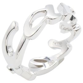 Cartier 18K White Gold Band Ring Golden