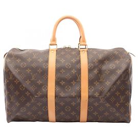 Bolsa Boston Louis Vuitton Keepall 45 Monogram Marrom Monograma