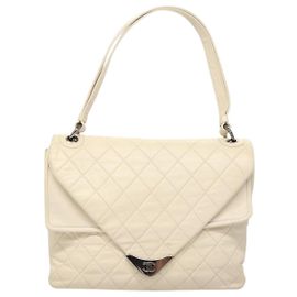 Chanel Padded Envelope Flap Quilted Aged Calfskin Blanc
