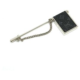 Louis Vuitton Monogram Eclipse Pin Brosche Schwarz