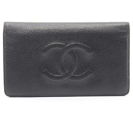 Cartera larga bi-fold Chanel Coco Mark Negro