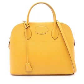 Hermès Hermes Bolide 35 Handbag in Yellow Courchevel Leather Yellow