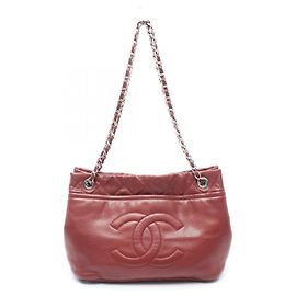 Chanel Matelassé Coco Marmark Chain Tote Bag Bordeaux