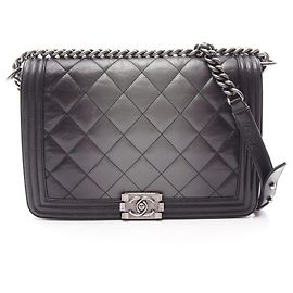 Borsa a Spalla Chanel Boy Large Matelassé Gradient Marrone Nero