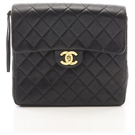 Chanel Matelassé Square Chain Backpack Black