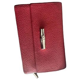 Longchamp Roseau Red Leather Wallet Red