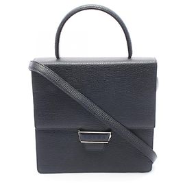 Loewe Navy Leather 2-Way Handbag Navy blue