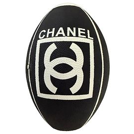 Chanel Rugby Ball Black and White Black White