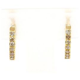 Autre Marque 18K Yellow Gold Diamond Hoop Earrings Golden