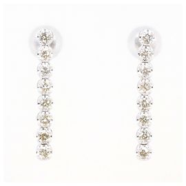 Autre Marque 18K White Gold Diamond Drop Earrings Golden