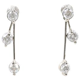 Autre Marque PT900 Platinum Drop Earrings with Diamonds Other