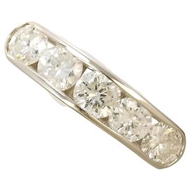 Autre Marque Platinum 900 Band Ring with Diamond Other