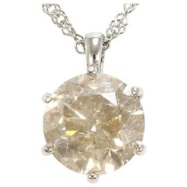 Autre Marque Collier en platine PT999 avec diamant brun Marron Autre