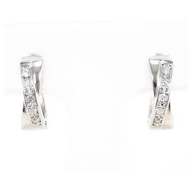 Autre Marque PT900 Platinum Hoop Earrings with Diamonds Other