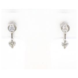 Autre Marque 14K White Gold Clip Earrings with Diamonds Golden