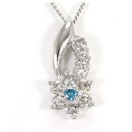 Autre Marque Blue Diamond Platinum Necklace Blue Other