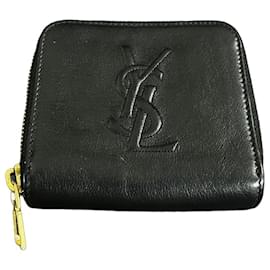 Portefeuille compact Yves Saint Laurent Cassandre Noir