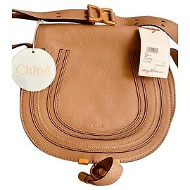 Chloé Marcie Bolsa de Ombro em Couro Bege