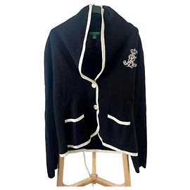 Autre Marque Lauren Ralph Lauren Giacca in Maglia Bianca e Nera Nero Bianco