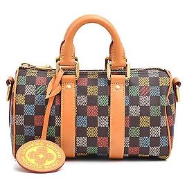 Bolsa 2way Louis Vuitton Keepall Bandouliere Damier Multicor