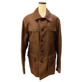 Autre Marque Chaqueta de Cuero Gimo’s Castaño