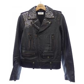 Yves Saint Laurent Saint Laurent 503729 Leather Riders Jacket Black