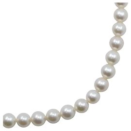 Autre Marque Collar de plata y perlas Blanco