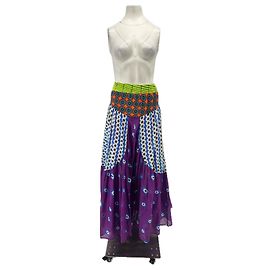 Autre Marque Saia longa estampada MIMI LIBERTE roxa de algodão Roxo