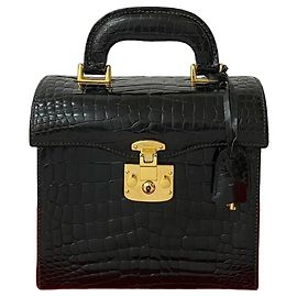 Bolsa Gucci Lady Lock de crocodilo Preto
