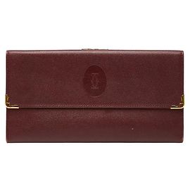 Cartera larga de cuero Cartier Must Line Castaño Burdeos