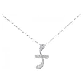 Autre Marque Colar de ouro branco Au750 e diamantes Prata