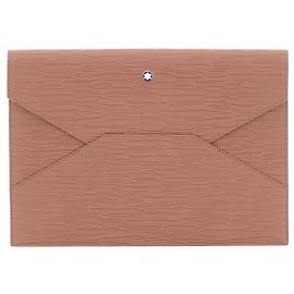 Clutch Montblanc em couro marrom Marrom