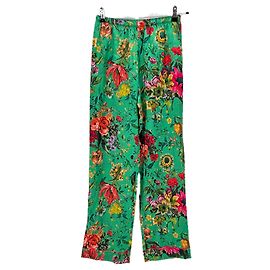 Autre Marque Pantalone verde con stampa floreale Verde