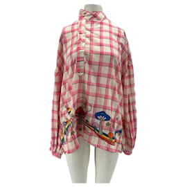 Autre Marque Blusa a quadri rosa con patchwork Rosa