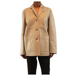 Totême Grey croc embossed jacket - size UK 6 Grey