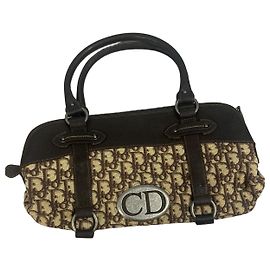 Dior Monogramme Canvas and Leather Handbag - Brown Brown