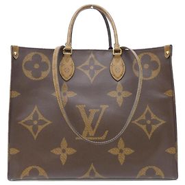 Sac à main Louis Vuitton Monogram Giant OnTheGo GM Marron Monogramme