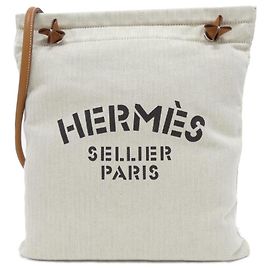 Hermès Bolsa de ombro Hermes Sac Aline Branco Dourado