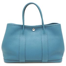 Hermès Sac cabas Hermes Garden Party TPM X Stamp Bleu Bleu clair
