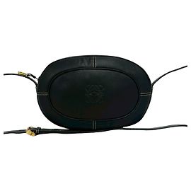 Mini borsa a tracolla in pelle con logo Anagram vintage Loewe Nero