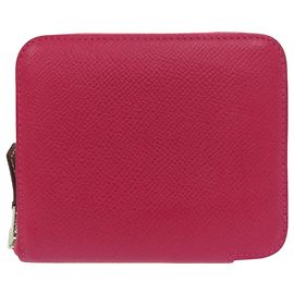 Cartera compacta de seda y Epsom rosa Hermès Rosa Otro