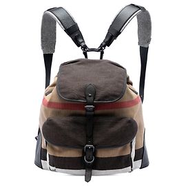 Burberry Brown Mega Check Canvas Korbin Backpack Brown Light brown