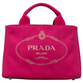 Bolsa Prada Pink Small Canvas Canapa Logo Rosa
