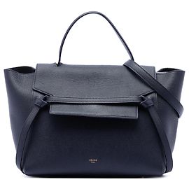 Céline Bolso Belt Celine Mini de piel de becerro granulada azul Azul Azul marino