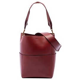 Céline Borsa a secchiello Celine Red Medium in pelle Sangle Rosso Bordò