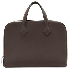 Pasta Hermès Victoria Light em couro Togo marrom Marrom Castanho escuro