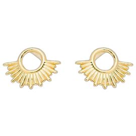 Autre Marque Sunburst Gold-Plated Sterling Silver Stud Earrings Golden